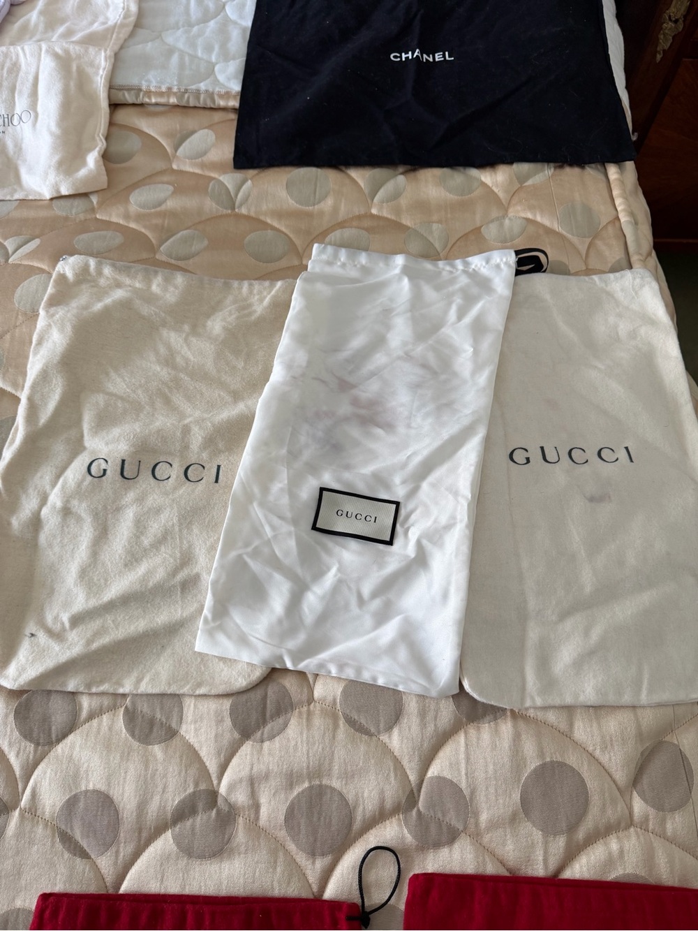 🗽Gucci White Satin Dust Bag Set